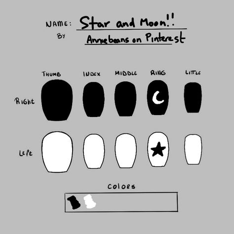 Moon Nails Design Short, Arctic Monkey Inspired Nails, Very Simple Nail Art, Emo Nail Ideas Simple, Simple Alternative Nails, Nail Patterns Simple, Easy Nail Designs Short Nails, Scene Nails Short, Punk Nails Short