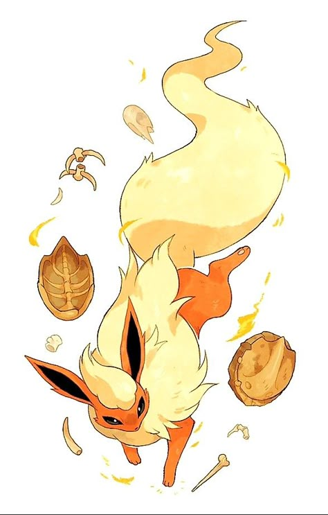 Flareon Pokemon, Pokemon Flareon, Eevee Cute, Pokemon Eevee Evolutions, Pokemon Tattoo, Pokemon Eeveelutions, Pokemon Pins, Magical Creature, Pokemon Coloring Pages