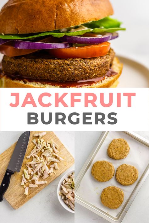 Meals With Jackfruit, Jackfruit Sliders Vegan, Canned Jackfruit Recipes Vegan, Jackfruit Vegan Recipes, Jackfruit Burger Patty, Jackfruit Burger, Vegan Loaf, Vegan Sandwich Recipes, Unique Dinner