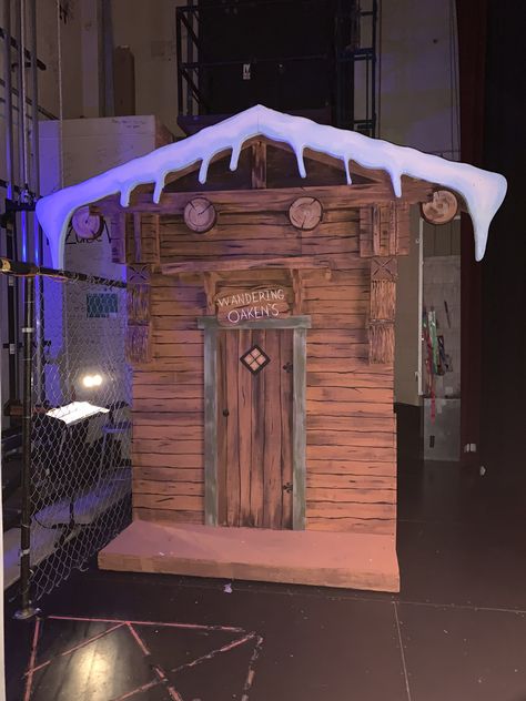 Oaken Trading Post, Frozen The Musical Set Design, Frozen Jr Musical Props, Frozen Junior Set Design, Frozen Jr Set Design Ideas, Frozen Jr Musical Set Design, Frozen Set Design Ideas, Frozen Musical Set, Frozen Set Design