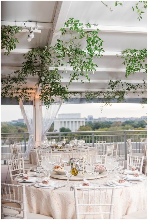 View more Potomac View Terrace Wedding photos taken at the American Pharmacist Association in Washington, DC. Photos by DC Wedding Photographer, Emily Alyssa.    #potomacviewterracewedding #potomacviewterrace #dcweddingvenues #dcweddingphotos Terrace Wedding, Dc Wedding, Dc Wedding Photos, Washington Wedding Venues, Dc Wedding Venues, Greenery Arrangements, Restaurant Wedding, Wedding Info, Rooftop Wedding