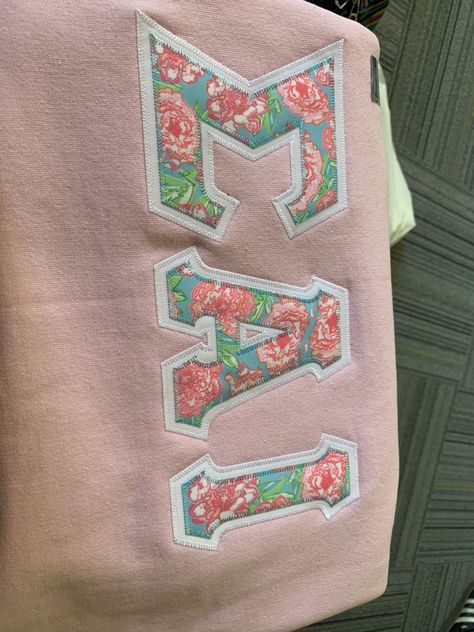 Sorority Letter Shirts, Letter Shirts Sorority, Sorority Sweater Letters, Sorority Letters Shirt, Sorority Block Letters Shirts, Stitched Letters Sorority, Sorority Shirts Letters, Sorority Baskets, Phi Sigma Sigma Letters