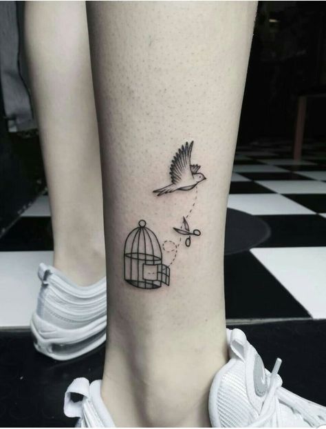 Bird Cage Tattoo Freedom, Bird And Cage Tattoo Freedom, Infinity Tat, Bird Cage Tattoo, Birdcage Tattoo, Crown Tattoos, Bird Set Free, Tiny Bird Tattoos, Bird Tattoos For Women