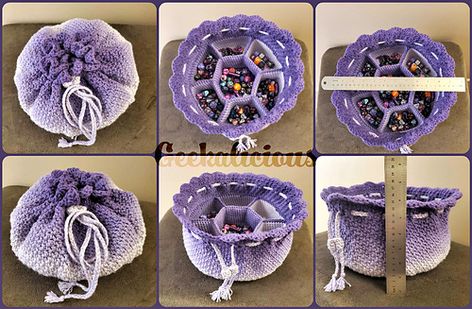 Ravelry: Large Divided Dice Bag pattern by Michelle Hall Crochet Dice Bag Pattern, Dice Bag Pattern, Dice Goblin, Dice Bags, Laura Bailey, Crochet Design Pattern, Dice Bag, Fun Crochet Projects, Diy Crochet Projects