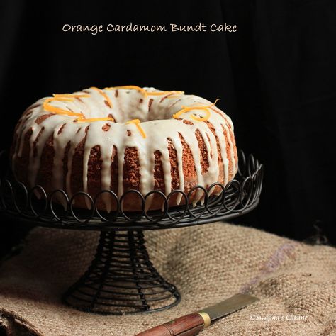 Cardamom Bundt Cake, Everything Bundt Cakes, Orange Tea Cake, Orange Cardamom Cake, Orange Bundt Cake Recipe, Orange Bundt Cake, Bundt Recipes, Orange Cardamom, Cardamom Cake