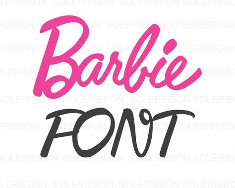 Barbie Svg, Alphabet Cursive, Barbie Font, Ribbon Font, Totally Hair Barbie, Barbie Silhouette, Barbie Party Decorations, Barbie Theme Party, Free Barbie