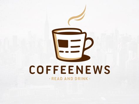 Coffee & News Logo Template Newspaper Logo, News Logo, Go Logo, Paper Logo, Logo Design Set, Book Logo, Bar Logo, Coffee Logo, The Royals