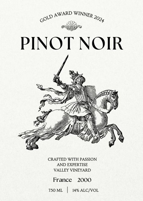 Pinot noir label template | premium image by rawpixel.com / ton Red Wine Label Design, Wine Labels Design, Wine Label Typography, Wine Label Design Ideas, Wine Etiquette Design, Classic Wine Labels, Wine Label Inspiration, Wine Logo Design, Red Wine Labels