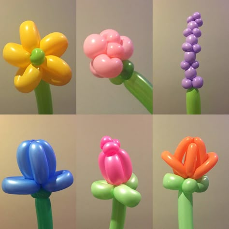 Balloon Animal Ideas, Balloon Flowers Diy, Balloon Crafts Diy, Flower Balloons Diy, Balloon Flower Bouquet, Twist Balloons, Ballon Art, Flowers Balloons, Balloon Bouquet Diy