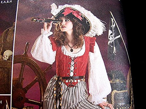 Sexy Pirate Costume Pattern - Adult Misses Buccaneer Halloween Costume Sewing Pattern by PatternsFromThePast Women's Pirate Costume, Womens Pirate Costume, Halloween Costume Sewing Patterns, Simplicity Patterns Costumes, Halloween Costume Patterns, Pirate Costumes, Harem Girl, Female Pirate Costume, Costume Sewing