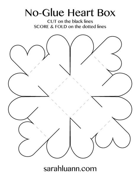 Snowflake Box Template, 3d Heart Template Free Printables, Valentine Box Templates Free Printables, Heart Box Template Printable Free, Small Box Template Free Printable, Quick Easy Valentines Crafts, Cute Valentines Day Drawings Easy, Large Heart Template Printable Free, Valentines Templates Printables