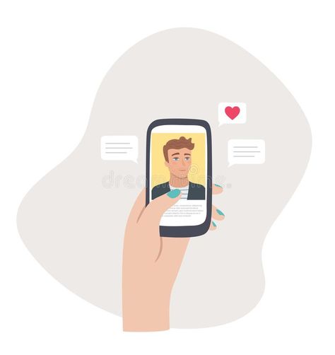 Stalking boyfriend on social media. Cyberstalking. Sending heart and text to a h #Sponsored , #Ad, #paid, #boyfriend, #media, #heart, #social Media Drawing, Social Engagement, Handsome Man, Vector Illustration, Internet, Social Media, Media, Quick Saves