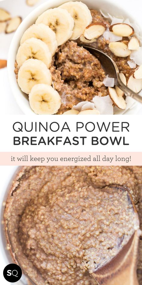 Power Breakfast Bowl, Breakfast Quinoa Recipes, Breakfast Bowls Healthy, Sweet Quinoa, Quinoa Bowl Recipes, Quinoa Recipes Breakfast, Yogurt Breakfast Bowl, Quinoa Recipes Easy, Breakfast Quinoa