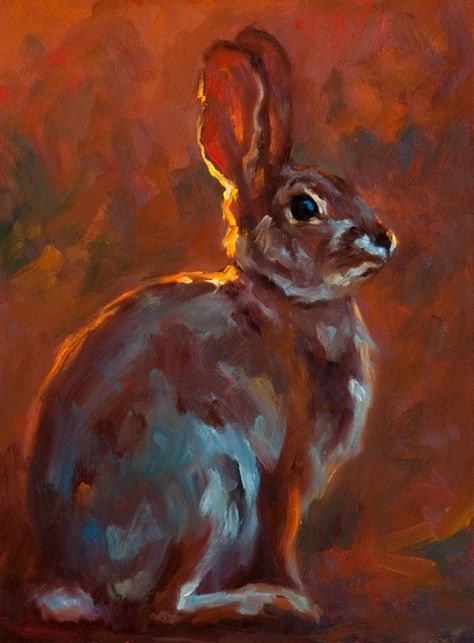 Drawing Bunnies, Cheri Christensen, Eclectic Paintings, Animal Paintings Acrylic, Rabbit Graphic, Painting Impressionism, Oil Painting Inspiration, Animal Illustration Art, Bunny Painting