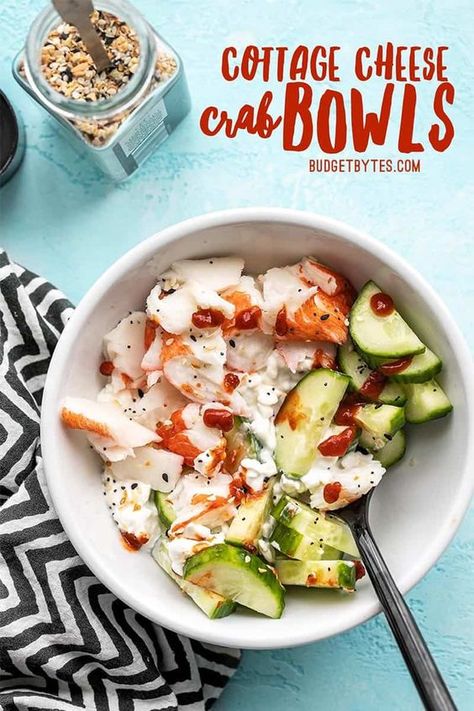 Crab Sushi Bowls, Lunch For Summer, Crab Bowl, Crab Sushi, Sushi Bowls, Poke Bowls, Budget Bytes, Filling Lunch, Sushi Bowl