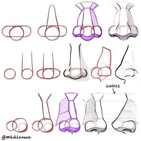 Nose Step By Step, Nose Sketch, Sketch Tips, Draw A Nose, Water Dripping, Human Body Drawing, Mouth Drawing, Nose Drawing, Human Anatomy Drawing