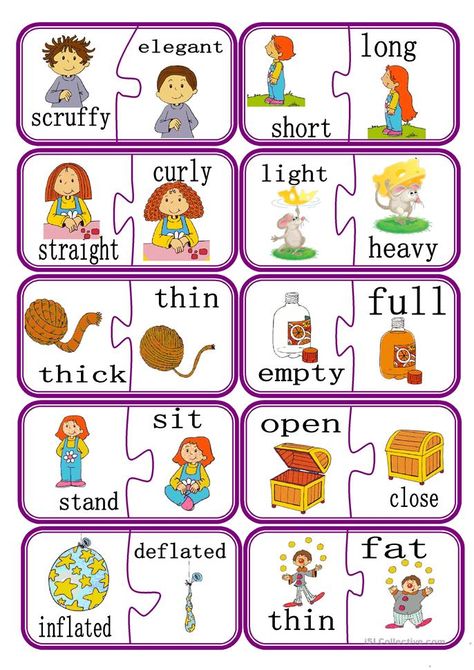 Opposites Preschool, Opposites Worksheet, Ingles Kids, Grammar For Kids, English Activities For Kids, Learning English For Kids, English Games, English Worksheets For Kids, Kids English