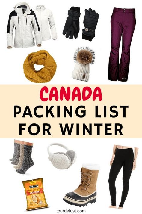 Packing tips for winter in Canada | Canada Packing list | What to pack for canada | Canada travel winter packing | Winter vacation packing tips | Travel blogger | Tour de Lust Toronto Canada Winter, Canada Winter Fashion, Canada Travel Winter, Canada Packing List, Winter Vacation Packing, Winter Vacation Packing List, Winter In Canada, Winter Travel Packing, Winter Canada