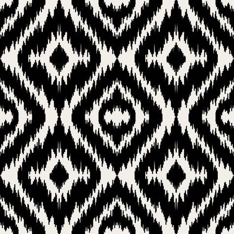 Ikat Art, Print Design Art, Textile Pattern Design, Digital Borders Design, Black White Pattern, Ikat Pattern, Flower Prints Art, Geometric Wallpaper, Textile Patterns