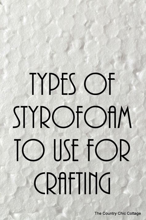 Understand the types of Styrofoam to use for crafting and what the differences are! Styrofoam Recycling, Diy Styrofoam Crafts, Dry Floral Foam, Foam Sculpture, Wet Foam, Styrofoam Art, Foam Props, Styrofoam Crafts, Foam Carving