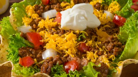 Taco Bell Taco Salad, Taco Bell Taco, Leftover Rice Recipes, Taco Bell Recipes, Keto Taco Salad, Veggie Fried Rice, Real Mexican Food, Taco Salads, How To Make Taco