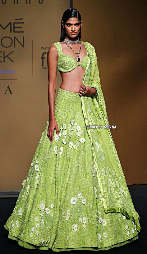 Fashion Week 2024, Lakme Fashion Week, Chaniya Choli, Lehenga Designs, Indian Dresses, Lehenga, Red Green, Evening Gowns, Formal Dresses Long