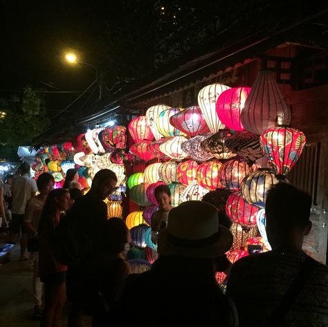 Lantern shops from night market in Hoi An, Vietnam Hoi An Vietnam, Night Market, Hoi An, Lanterns, Vietnam, Around The Worlds