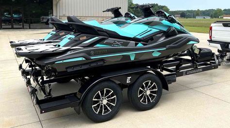 Jet Ski Trailer, Jet Skies, Boat Trailers, Jet Skis, Off Road Trailer, Custom Trailers, Diy Boat, Ski Racing, Cool Boats