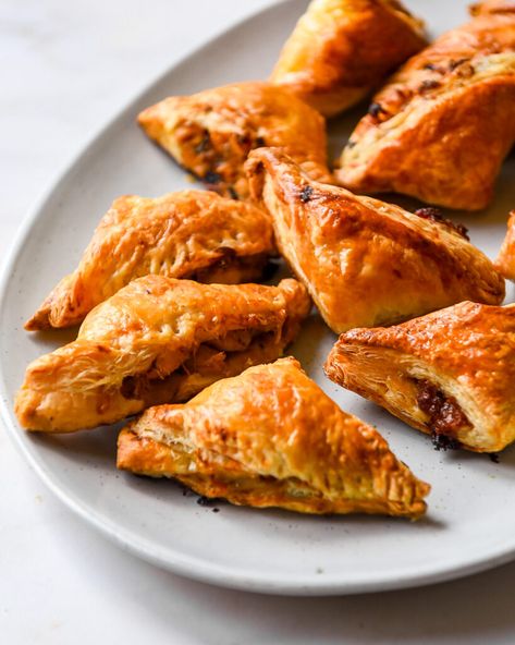 Chicken and Mushroom Empanadas | Nourish Deliciously Mushroom Empanadas, Chicken Empanadas, Hot Snacks, Empanadas Dough, Bakery Restaurant, Chicken And Mushroom, Pastry Cook, Eggs In Peppers, Chicken Mushroom