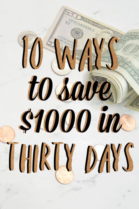 Easy ways to save $1000 in 30 days. #savemoney #moneysavingtips Saving 1000, Save 1000 In 30 Days, 1000 In 30 Days, Save 1000, 1000 Dollars, Mommy Tips, One Month, Ways To Save, Money Saving Tips