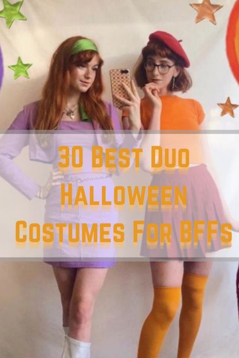 Costume Halloween Duo, Best Duo Halloween Costumes, Costumes For Duos, Halloween Costumes For Duos, Halloween Costumes Bff, Halloween Costumes For 2, Two Person Halloween Costumes, Partner Costumes, Dynamic Duo Costumes