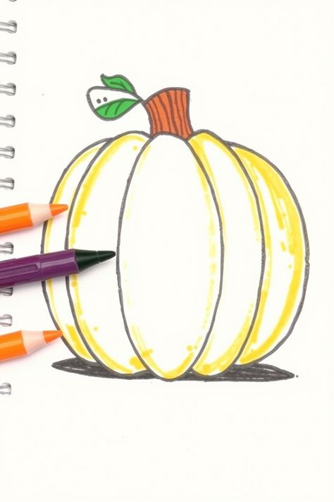 Check Out This Simple Pumpkin Doodle Drawing & 12+ Other Pumpkin Drawing Ideas! #drawinginspiration #drawing Pumpkin Drawing Ideas, Pumpkin Doodle, Pumpkin Sketch, Scarf Drawing, Pumpkin Outline, Sun Drawing, Pumpkin Drawing, Ghost Drawing, Fire Drawing