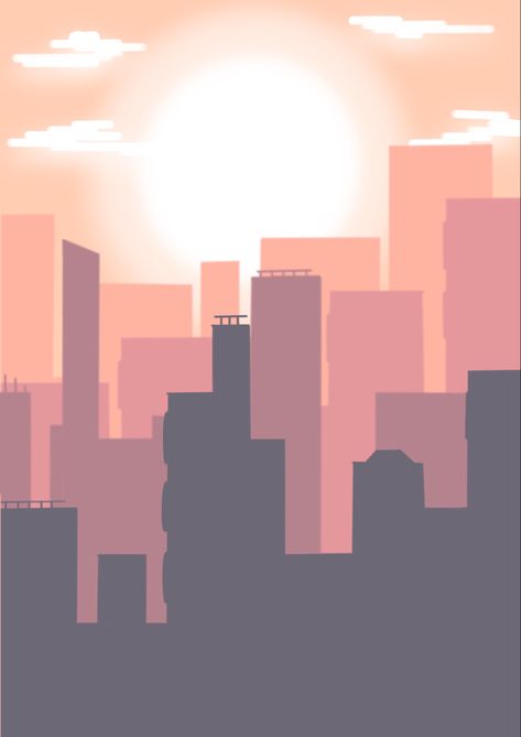 #procreate #city #silhouette #landscape #ipad #screen #wallpaper #ipadwallpaper Minimalist Cityscape Art, Simple City Scape Painting, City Silhouette Illustration, City Buildings Drawing Simple, City Background Drawing Reference, Procreate Cityscape, City Procreate, City Background Drawing, City Scape Drawing