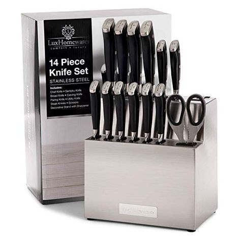 Best Kitchen Knife Set, Cooking Steak, Stainless Steel Knife Set, Cooking Kit, Best Kitchen Knives, Kitchen Knife Set, Gourmet Chef, Steak Knife Set, Knife Block Set