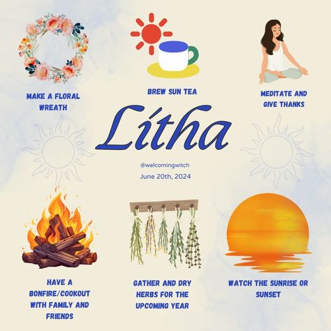 🌞✨ Celebrating Litha! ✨🌞 On this longest day of the year, we honor the Sun at its peak power! 🌻🔥 Embrace the warmth, dance under the sun, and let your spirit shine bright. 🌞✨ Gather herbs, light bonfires, and connect with nature's vibrant energy. 🌿🔥 Blessed Litha to all! 🌼🌞 #litha #summersolstice #sunmagic #pagancelebration #naturelovers #wheeloftheyear #witchlife #welcomingwitch #pagan #paganwitch Celebrating Litha, Litha Aesthetic, Litha Traditions, Longest Day Of The Year, Sun Tea, Pagan Witch, Embrace Nature, Witchy Things, Vibrant Energy