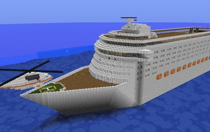 Cruise Ship Extreme Size Minecraft Titanic, Ship Minecraft, Minecraft Vehicles, Cool Minecraft Creations, Passenger Aircraft, Minecraft City, How To Play Minecraft, Survival Mode, Disney Infinity