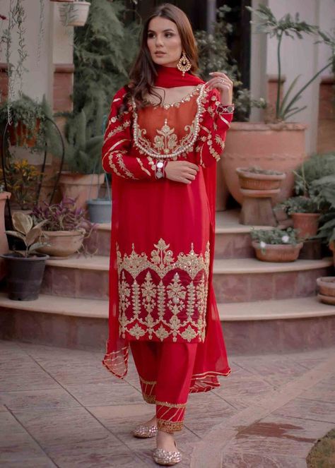 Asian Wedding Dress Pakistani, Red Dupatta, Lehenga Designs Simple, Velvet Dress Designs, Punjabi Outfits, Classy Outfits For Women, Pakistani Wedding Outfits, Desi Clothes, Traditional Indian Outfits