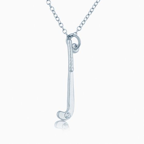 Silver Field Hockey Pendant Necklace with Cubic Zirconia Field Hockey Party, Hockey Bags, Field Hockey Drills, Hockey Necklace, Field Hockey Gifts, Field Hockey Stick, Hockey Jewelry, Hockey Drills, Hockey Christmas