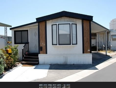 Mobile Home Painting Exterior, Mobile Home Exterior Makeover, Mobile Home Remodel Exterior, Manufactured Home Exterior, Mobile Home Siding, Mobile Home Addition, Exterior Home Makeover, Mobile Home Redo, Modern Mobile Homes