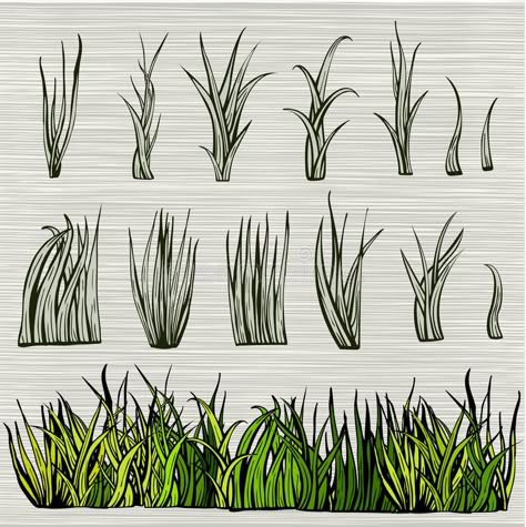 Objects Illustration, Grass Drawing, Abstract Painting Acrylic Modern, Grass Painting, Plant Drawing, Arte Sketchbook, Plein Air Paintings, Grass Green, Green Grass