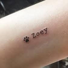 Zoey Tattoo Name, Zoey Tattoo, Typewriter Font Tattoo, I Miss My Cat, Being A Writer, Typewriter Font, Dog Tattoo, Name Tattoo, Name Tattoos