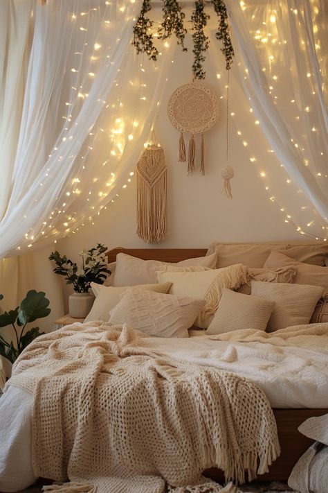 30 Bohemian Bedroom Inspirations for a Whimsical Rest - H.M.G Boho Chic Aesthetic Room, Tan Bedroom, 30 Aesthetic, Bohemian Bedroom Inspiration, Boho Bedrooms, Downstairs Bedroom, All White Room, Peaceful Vibes, Boho Bedroom Ideas