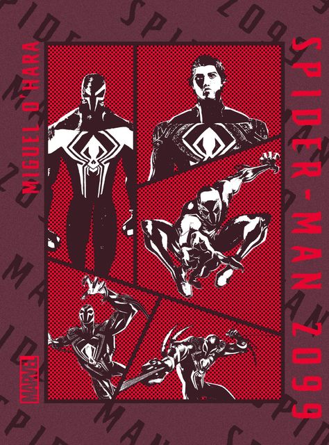 Miguel Ohara Poster, Miguel O'hara Poster, Miguel O'hara Wallpaper, Avatar Toph, Miguel Ohara, Spider Man 2099, Red And Black Wallpaper, Miguel O Hara, Shirt Inspiration