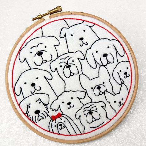 The 'Dogs, Dogs, Dogs" embroidery kit is a popular design for people wanting an easy stitch (and dog lovers of course) as it just used a handful of basic stitches 🐶 Can you spot your pooch? 🐕 Woof! 🐩 Dogs Embroidery, Types Of Embroidery Stitches, Embroidery Dog, Modern Embroidery Kit, Hand Embroidery Kits, Beginners Embroidery, Easy Embroidery, Diy Embroidery Patterns, Hand Embroidery Kit