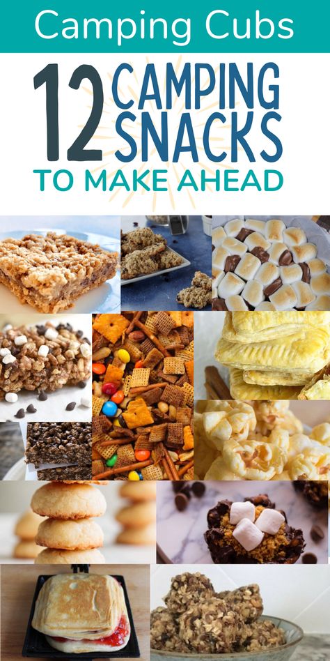 12 camping snacks to make ahead of your trip Homemade Camping Snacks, Easy Camp Snacks, Premade Camping Snacks, Easy Camping Snacks Ideas, Make Ahead Desserts For Camping, Hunting Trip Snacks, Snacks For Atv Riding, Snacks For Hunting Trip, Snacks To Bring Camping