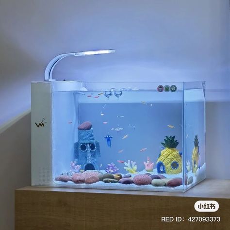 Fish Tank Themes, Tang Fish, Fish Tank Terrarium, Jellyfish Lamp, Pretty Fish, Sewing Room Design, Aquascape Aquarium, Aquarium Design, Pinterest Room Decor