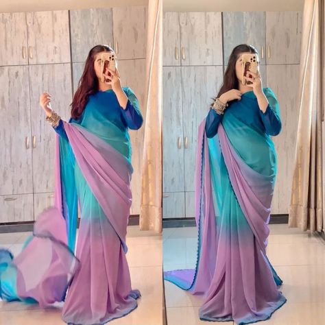 TIMELESS FASHION l OMBRE SHIFFON SAREE Dress to impress, dress ombre saree. Unleash your inner glamour. . . LIMITED STOCK AVAILABLE! Dm to place an order / visit our website www.mahaazcollection.com . . Designed By: SAM . . . . . . . . . . . . . . . . New arrival l Saree l Ombre Saree l festive wear #MahaazCollection #bysam #newarrivals #ombre #shiffon #EidFestival #eidedit #aliabhatt #aliasaree #ombresaree #saree #trending #elegantsaree #timesless #fashion #partywear #ootdshare #fyp #gl... Saree Trending, Ombre Saree, Eid Festival, Elegant Saree, Festive Wear, Love Style, Saree Dress, Saree Collection, Limited Stock