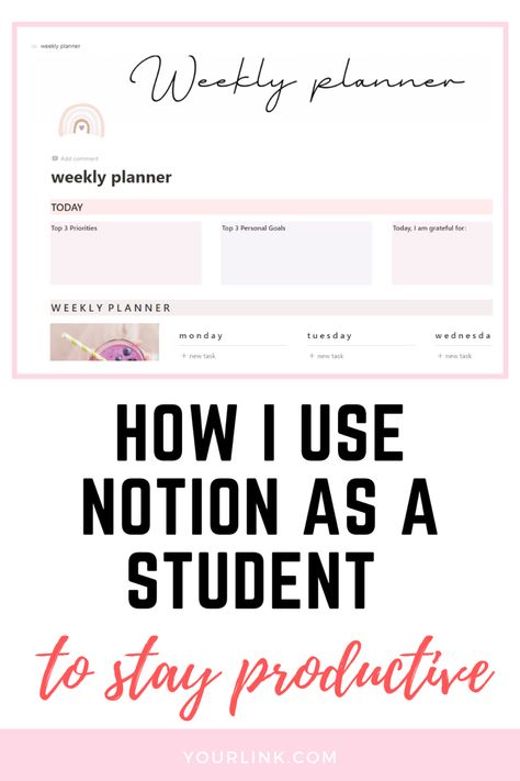 How i use notion to stay productive as a student + cool templates to choose from Notion For College, How To Set Up Notion For School, Free Notion Templates For Students, How To Use Notion For Students, Notion Template College Student, Notion Templates For College Students, Bullet Journal Easy, Planners For College Students, Good Study Habits