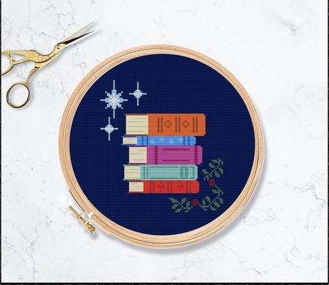 ACOTAR Cross Stitch Pattern. Fantasy Books Stacked Booktok - Etsy Books Cross Stitch, Books Stacked, Stacked Books, Fantasy Cross Stitch, Canvas Background, Sarah J Maas Books, Cross Stitch Tree, Diy Artwork, Cross Stitch Funny