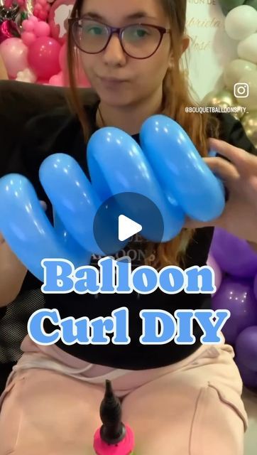 Curl Balloons, How To Curl Balloons, Curl Tutorial, Instagram Add, Balloon Twisting, Long Balloons, March 17, Balloon Decorations, Balloons